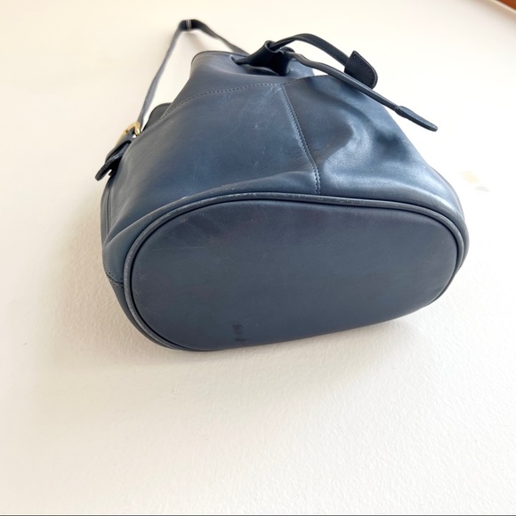 Coach Vintage Midnight Blue Two Pocket Drawstring Shoulder Bag - Picture 4 of 11